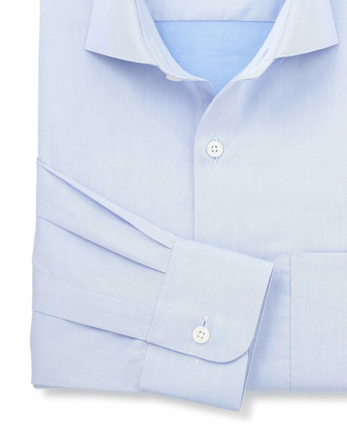 Men's Sky Blue Cotton Twill Classic Fit Formal Shirt With Single Cuffs sleeve detail