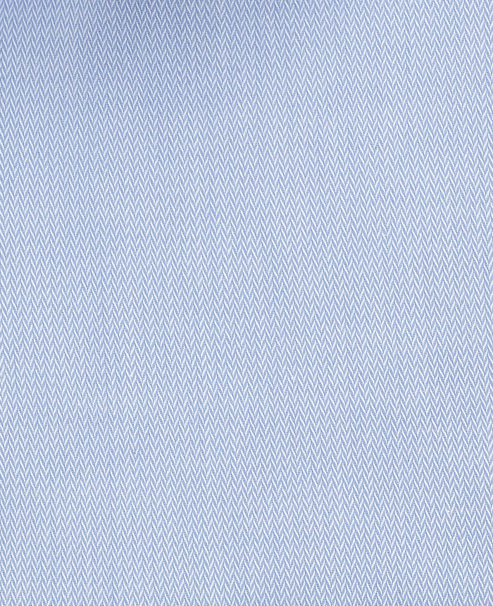 Men's Sky Blue Stretch Cotton Herringbone Classic Fit Formal Shirt With Single Cuffs fabric detail