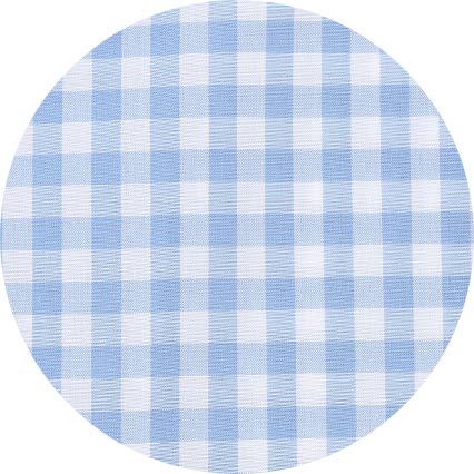 Men's Sky Blue Cotton Gingham Check Classic Fit Formal Shirt With Double Cuffs fabric detail