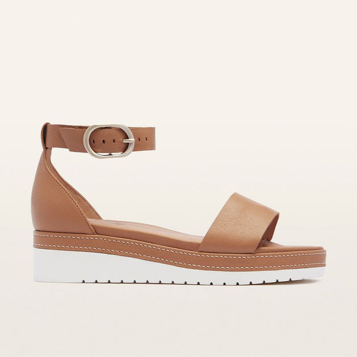 Flatform wedge Tan women's sandal | Gretel Lane