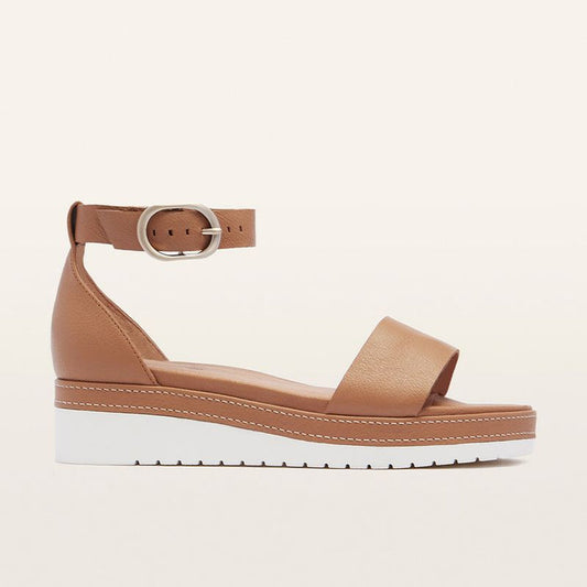 Flatform wedge Tan women's sandal | Gretel Lane