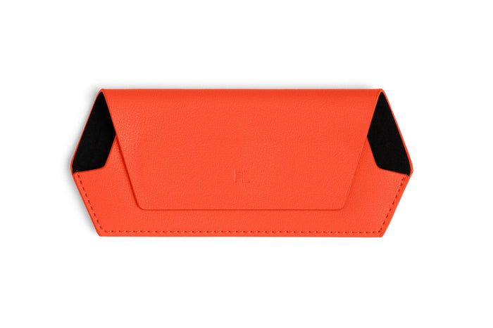 Fox and Leo Orange Leather Slimline Glasses Case | Gretel Lane