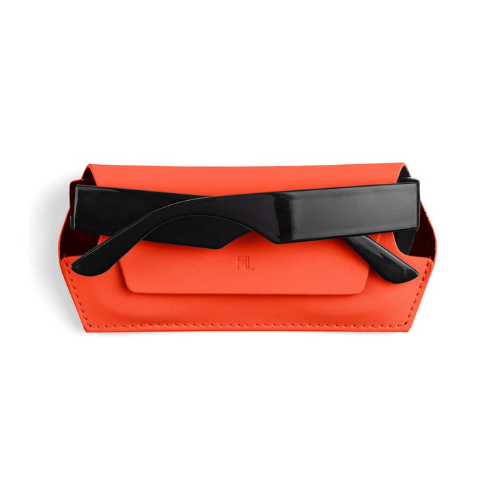 Fox and Leo Orange Leather Slimline Glasses Case | Gretel Lane