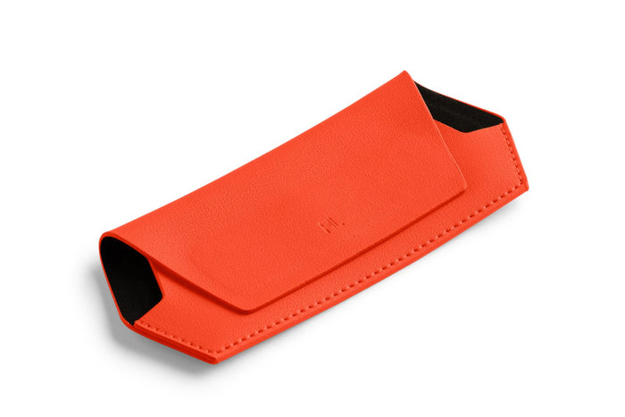 Fox and Leo Orange Leather Slimline Glasses Case | Gretel Lane