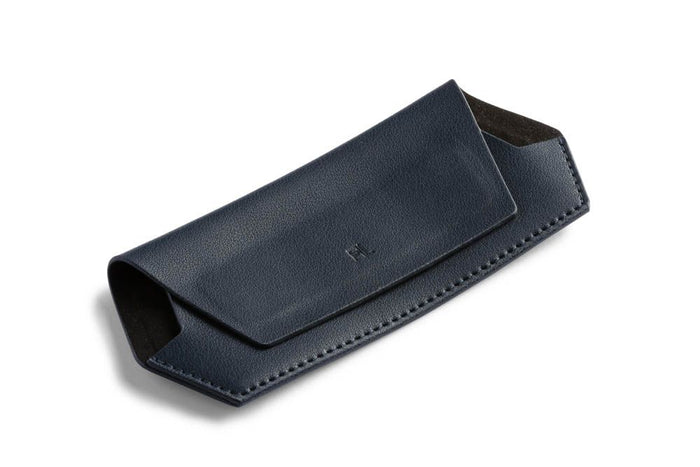 Fox and Leo Navy Leather Slimline Glasses Case | Gretel Lane