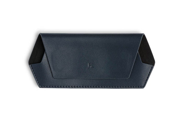 Fox and Leo Navy Leather Slimline Glasses Case | Gretel Lane