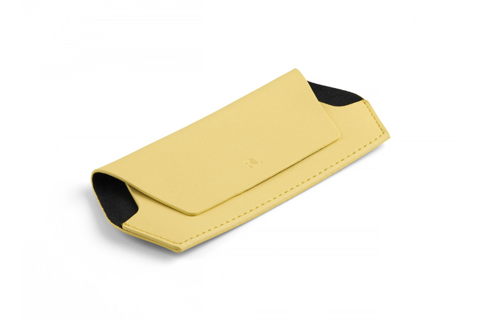 Fox and Leo Yellow Leather Slimline Glasses Case | Gretel Lane
