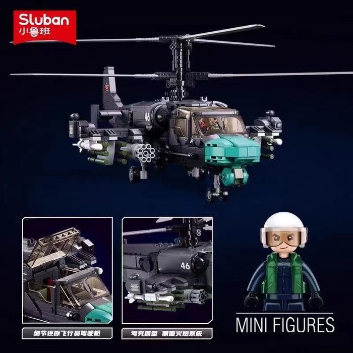 Sluban Military KA-52S  Armed Helicopter Afobrick
