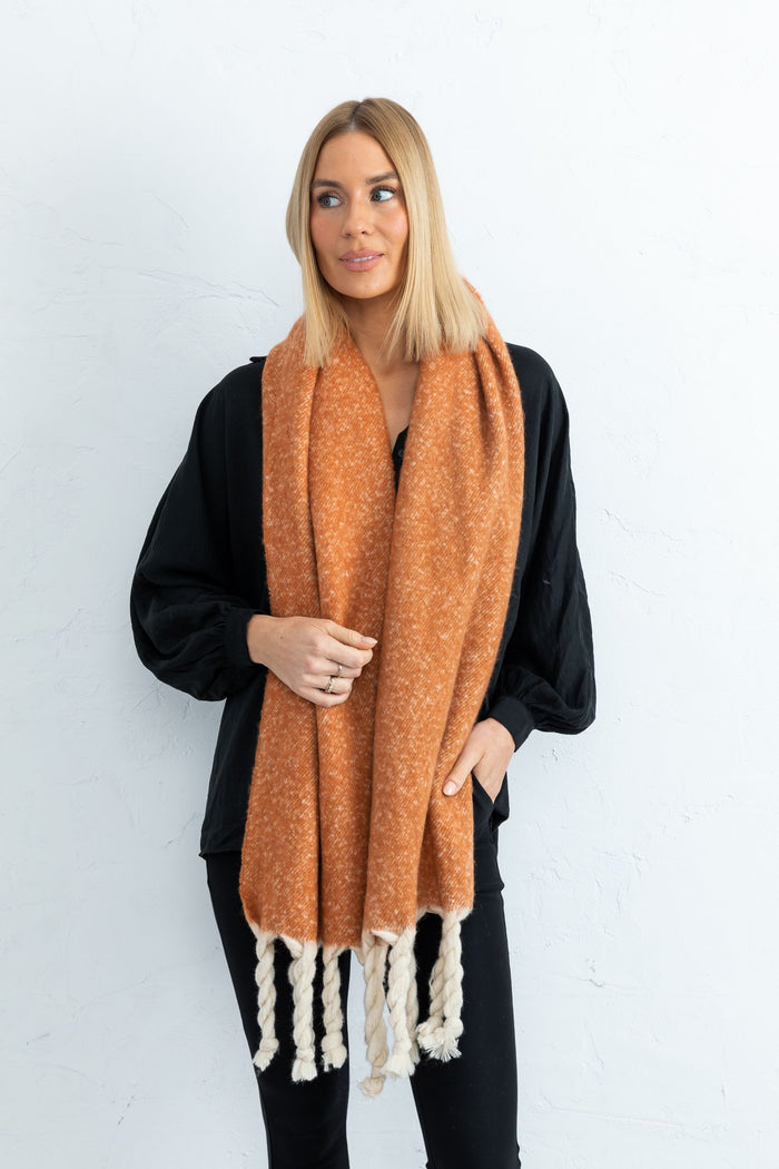 Snowstorm Oversized Winter Scarf Spice Orange | Holiday Life