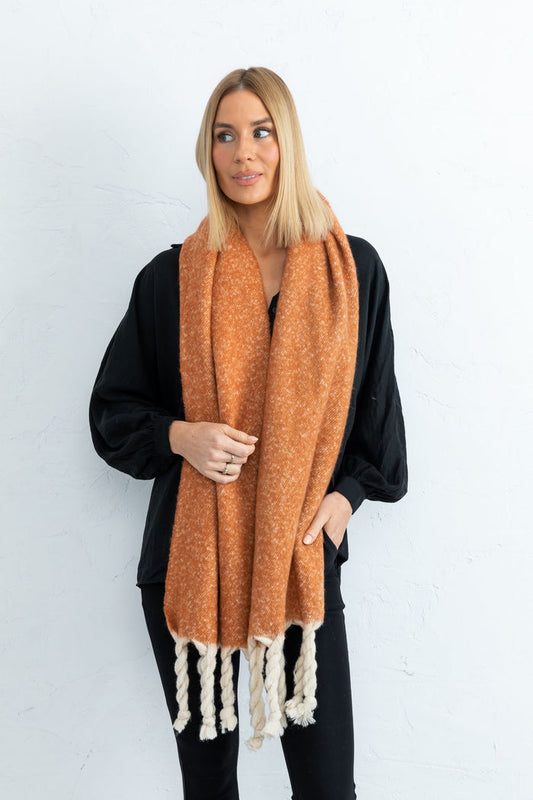 Snowstorm Oversized Winter Scarf Spice Orange | Holiday Life