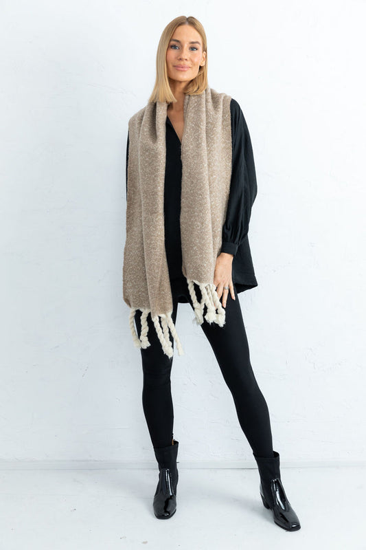 Snowstorm Oversized Winter Scarf Stone | Holiday life
