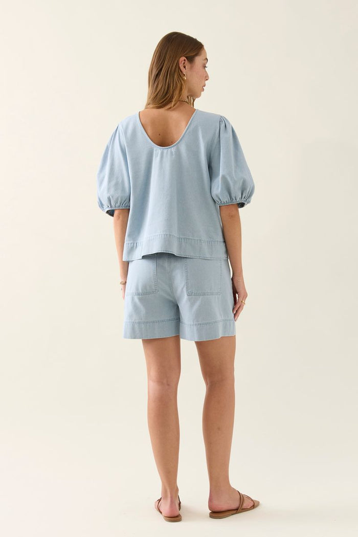 Sofie Denim Top (Sky)
