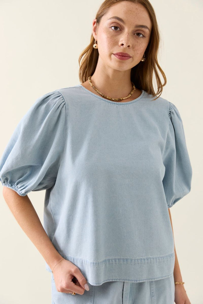 Sofie Denim Top (Sky)