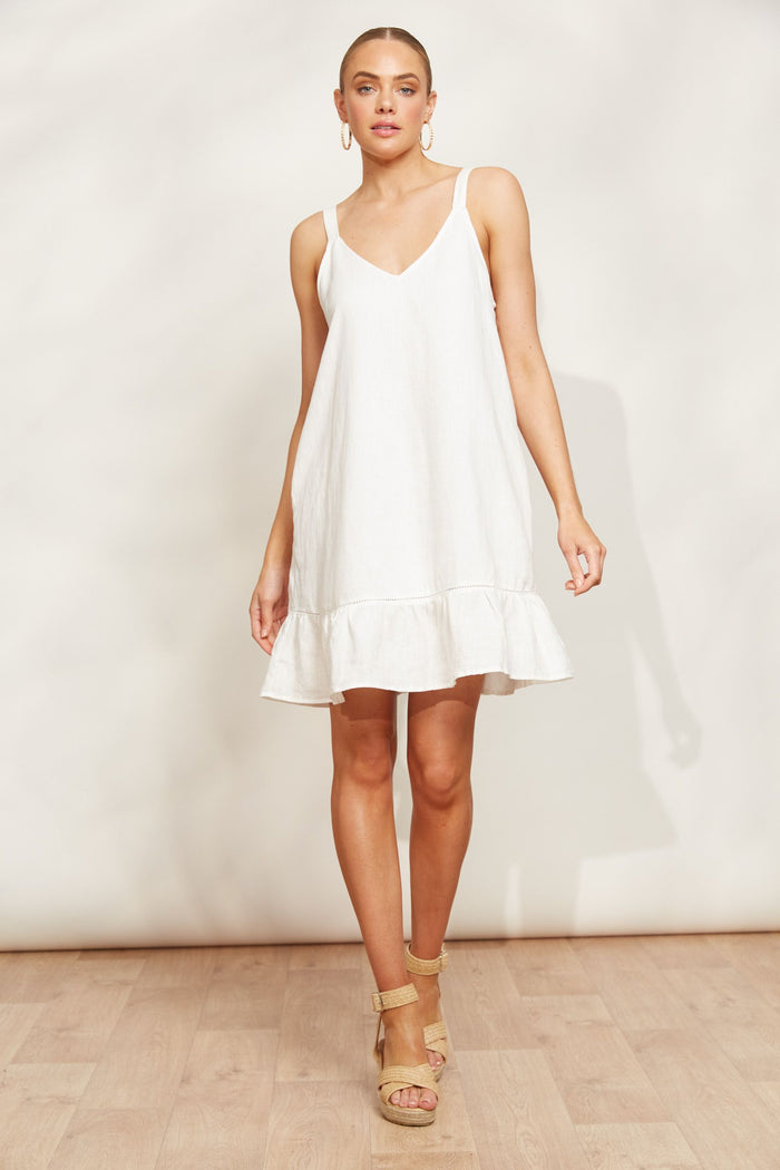 Sojourn Linen Tank Dress White | Eb & Ive
