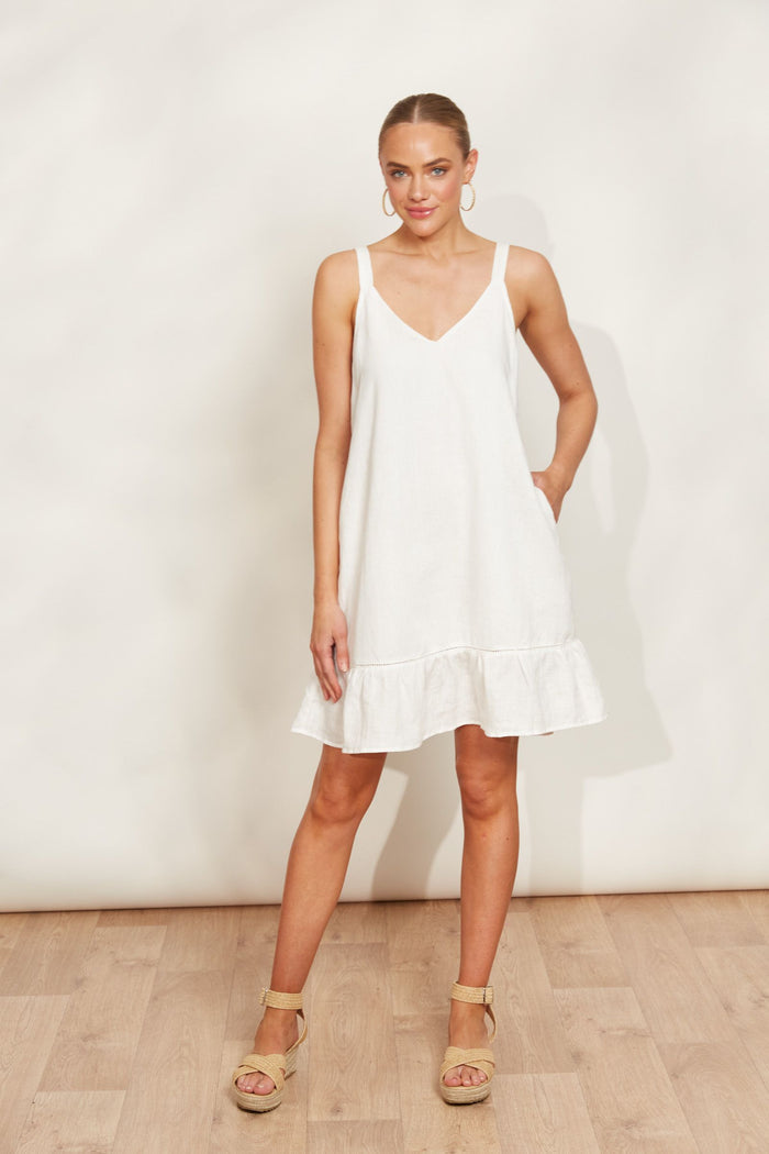 women’s tank maxi dress in Opal white