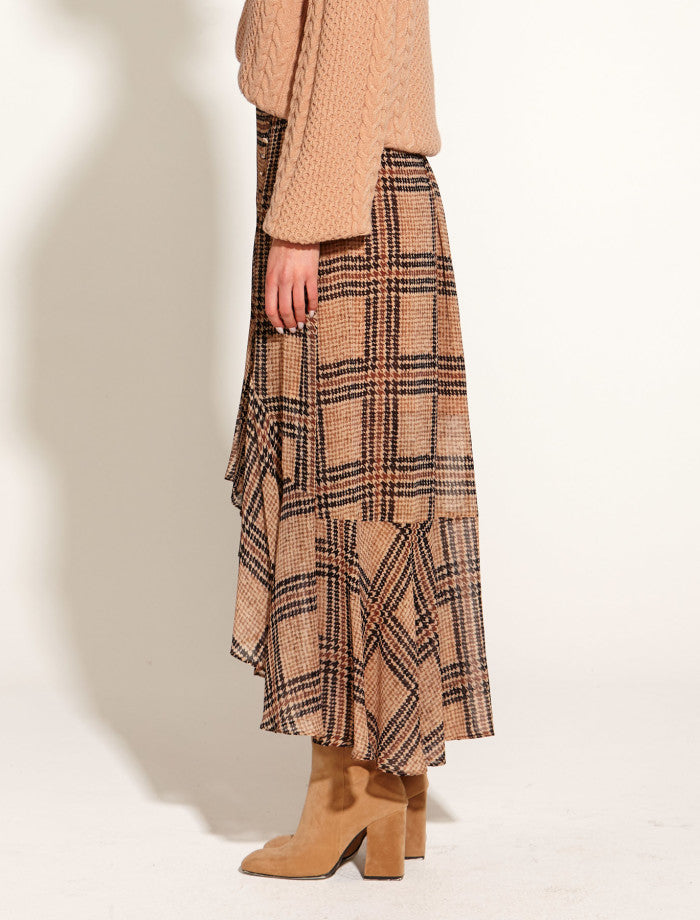 Houndstooth check midi skirt | Fate & Becker