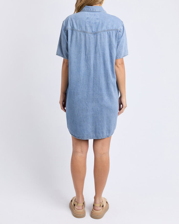Light Blue Oversized Denim Shirt Dress | Foxwood