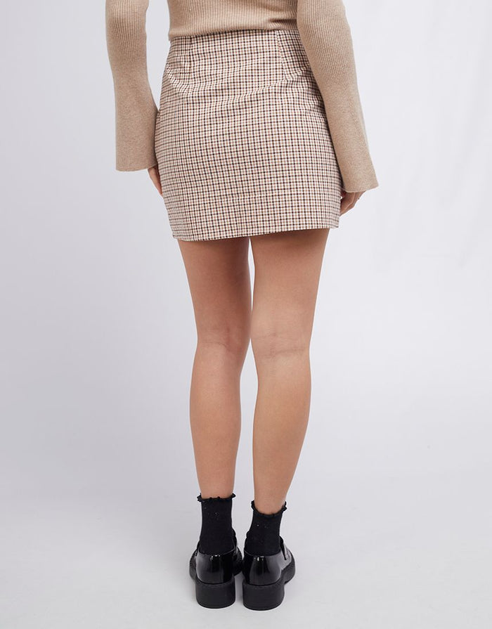 All About Eve Spencer Mini Skirt in Brown Check | Gretel Lane
