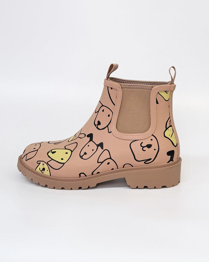 Diana Ferrari Women's Blush Gumboot with Dog Print | Gretel Lane