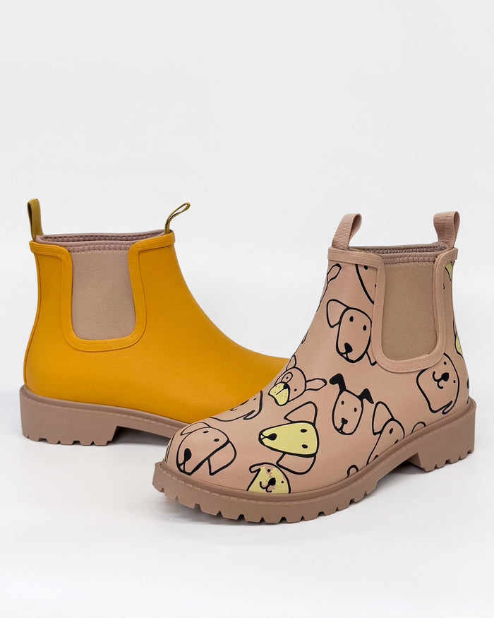 Diana Ferrari Women's Blush Gumboot with Dog Print | Gretel Lane