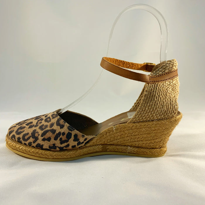 Leopard print espadrille wedges