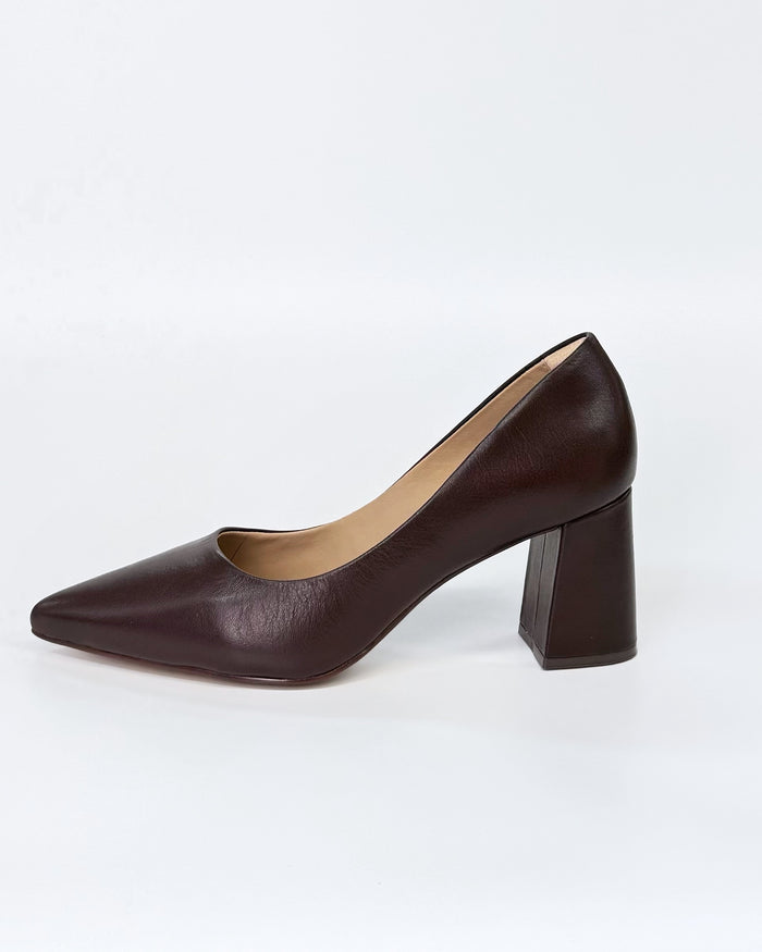 Brazilio ST7150514 Women's Leather Pointed Toe Heel Chocolate | Women's Shoes online | Gretel Lane