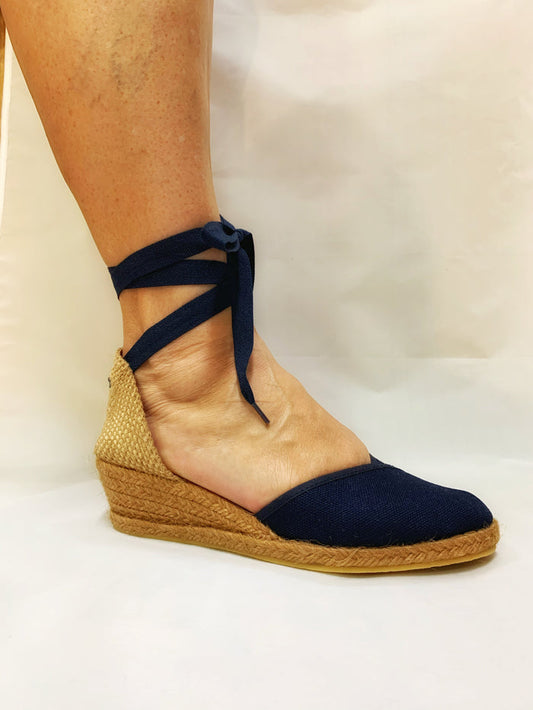 Women’s Navy Espadrille Wedges