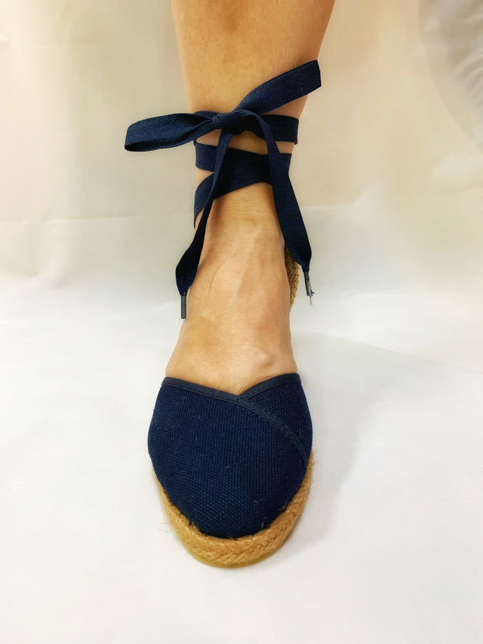 Steeple Azul navy espadrille wedges