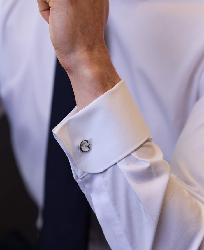 Sterling Silver Initial Single Letter Cufflink