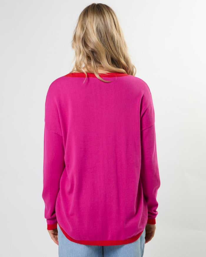 Stella + Gemma Street Pocket Knit Jumper in Crimson Crush | Women's Clothing | Gretel Lane