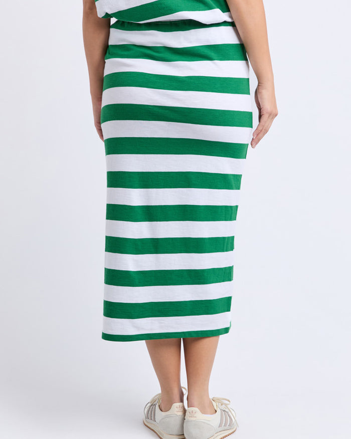 Tallow Skirt (White & Green Stripe)