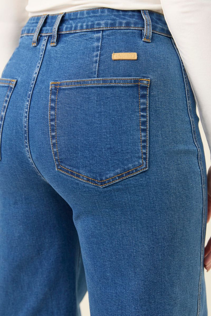Isle of Mine Women's Blue Denim Raw Edge Tate Jean | Gretel Lane