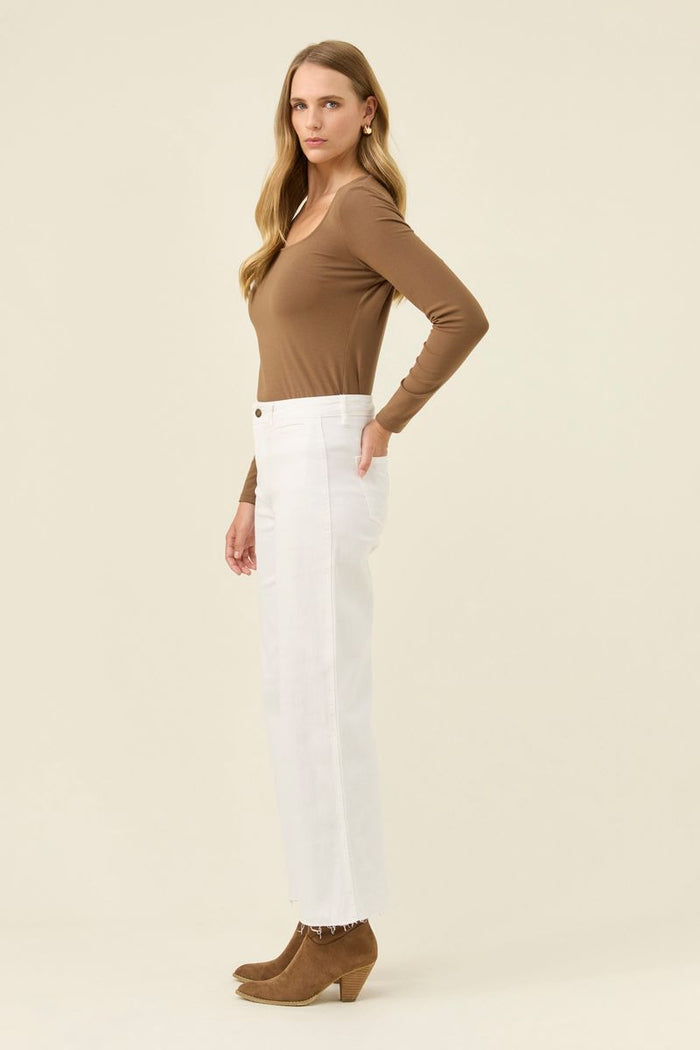 Isle of Mine Women's White Raw Edge Tate Denim Jeans | Gretel Lane