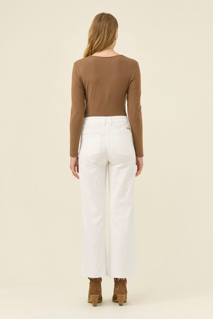 Isle of Mine Women's White Raw Edge Tate Denim Jeans | Gretel Lane