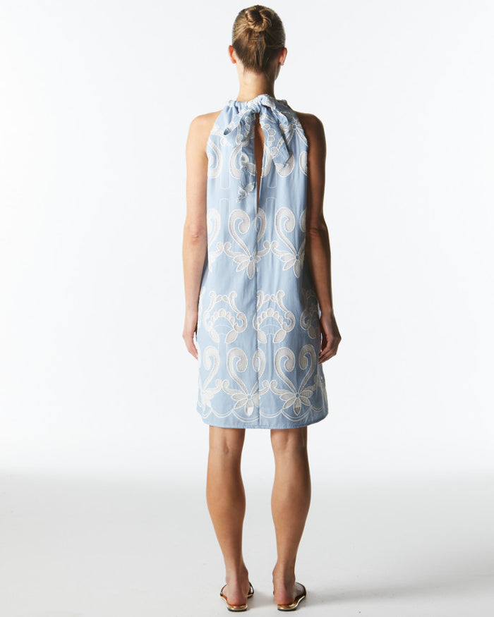 The Avenue Halterneck Dress (Chambray)