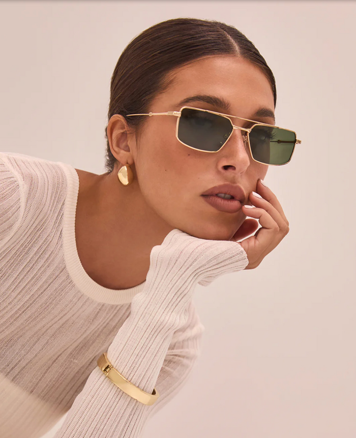 Banbé Eyewear Women's Barbara Sunglasses in Light Gold | Gretel Lane