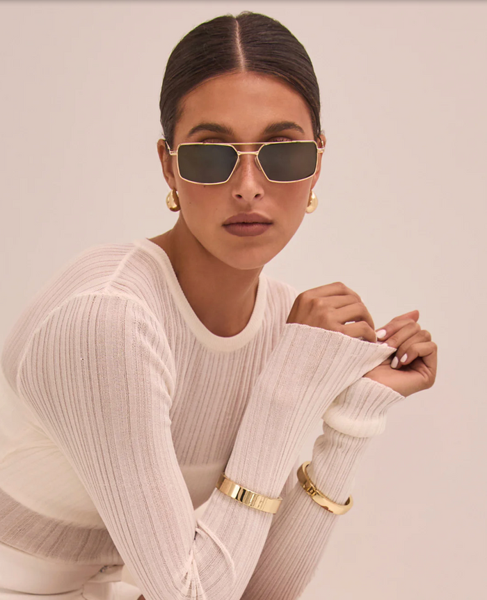 Banbé Eyewear Women's Barbara Sunglasses in Light Gold | Gretel Lane