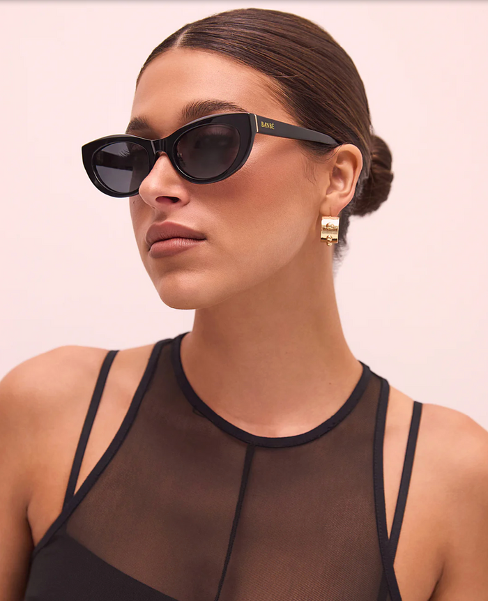 Banbé Eyewear Women's Estella Cateye Sunglasses in Black | Gretel Lane