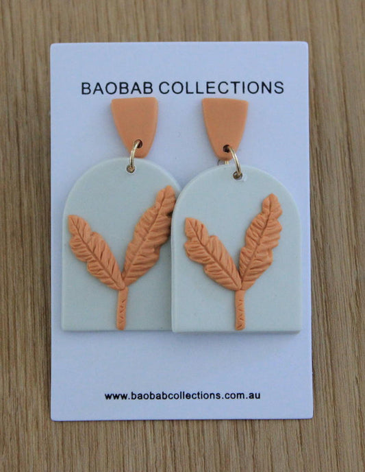 The Palms Earring (Orange Drop & Palm)