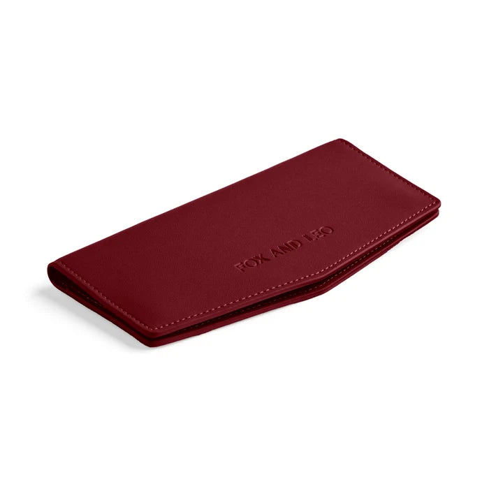 Fox and Leo Burgundy Leather Slimline Wallet | Swallet | Gretel Lane