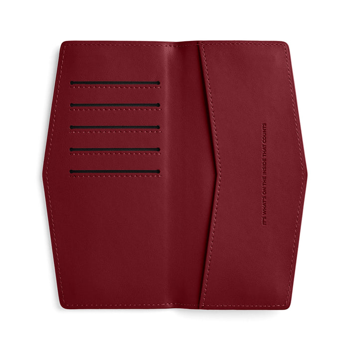 Fox and Leo Burgundy Leather Slimline Wallet | Swallet | Gretel Lane