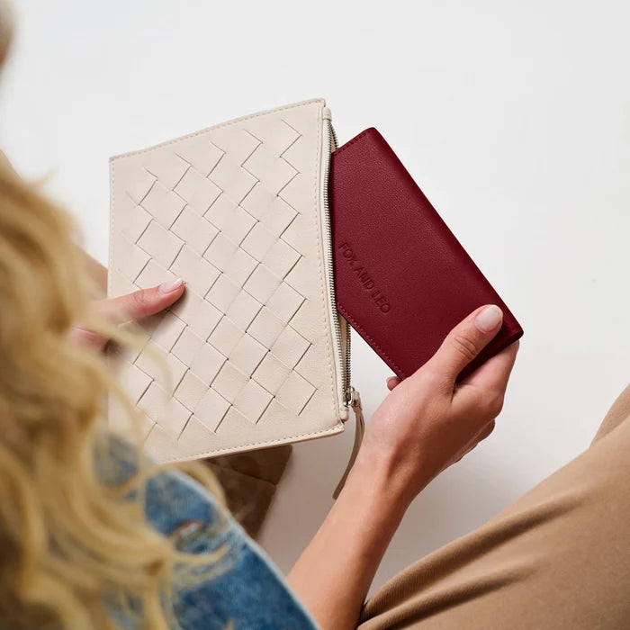 Fox and Leo Burgundy Leather Slimline Wallet | Swallet | Gretel Lane