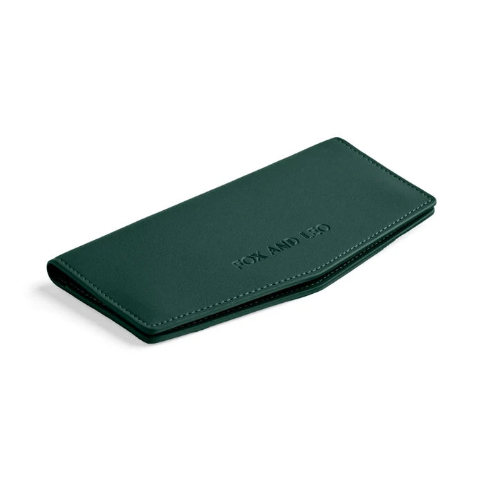 Fox and Leo Forest Green Leather Slimline Wallet | Gretel Lane