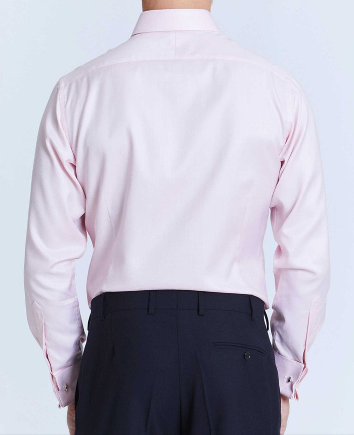 thomas pink herringbone stripe made to measure shirt model back 1