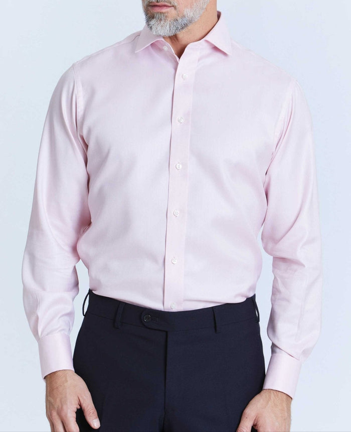 thomas pink herringbone stripe made to measure shirt model 1
