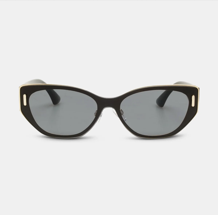 Locello Tiana Women's Square Sunglasses Black and Gold | Women's Eyewear | Gretel Lane