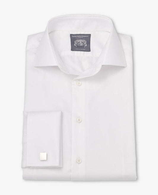 Toby White Fine Twill Made to Measure Shirt folded full shot