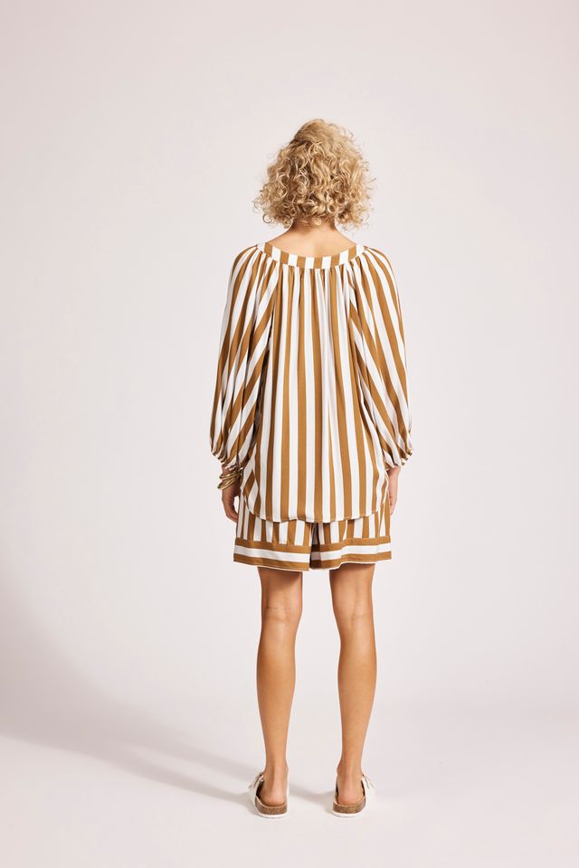Treville Stripe Blouse (Caramel)