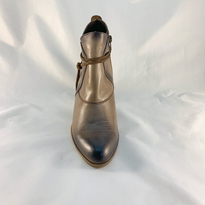 metallic bronze ankle boots | Zeta
