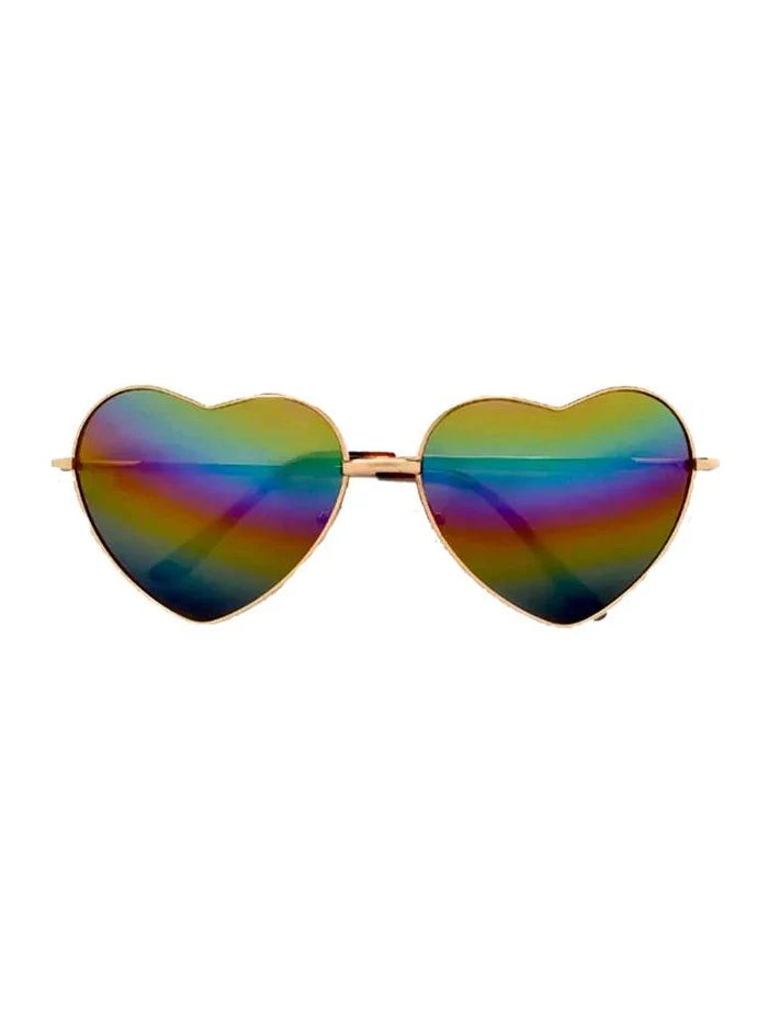 Unisex Festival Fashion Multi Colour Heart Shape Glasses - thefancydress.co.uk